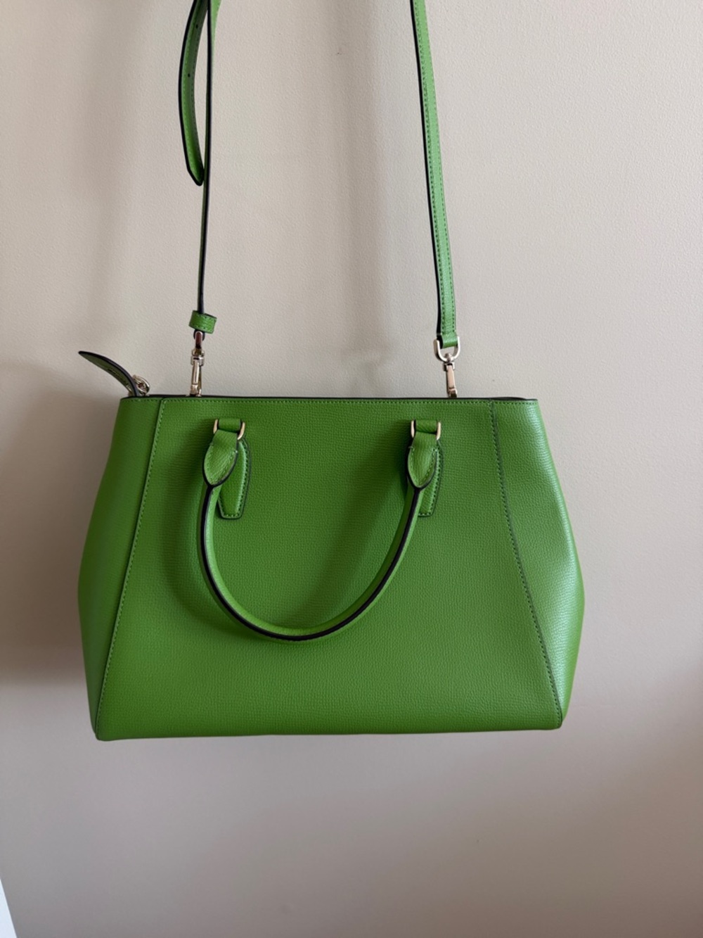 kate spade Bright Green Leather Satchel with Removable Strap - Picture 2 of 3